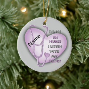 Lila Heart RN Nurse Ornament