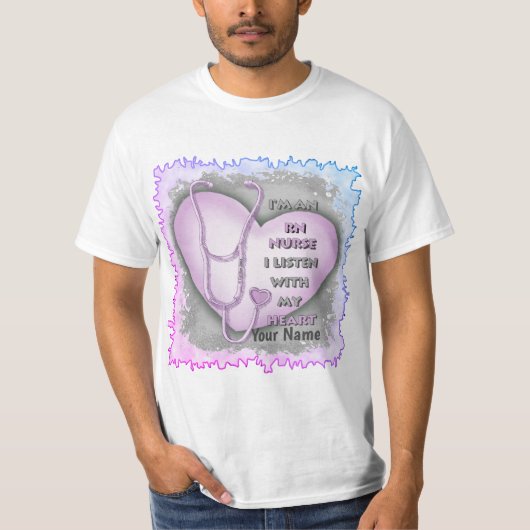 Lila Heart RN Nurse T-Shirt (Vorderseite)