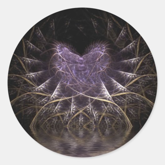 Lila Heart Round Stickers (Vorderseite)