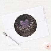 Lila Heart Round Stickers (Umschlag)