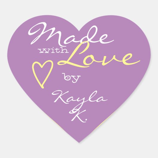 Lila Heart Shape Frame Pastel aus Liebe Herz-Aufkleber (Vorderseite)