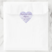 Lila Heart-Shaped Custom Floral Wedding Sticker (Tasche)