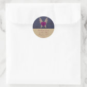 Lila Heart Umschlag Aufkleber (Tasche)
