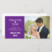 Lila Heart Wedding Foto Vielen Dank Karten (Vorne/Hinten)