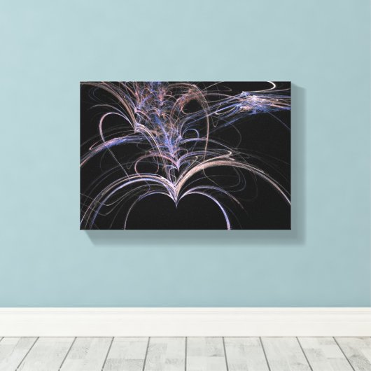 Lila Hearts Abstrakt Leinwanddruck (Insitu (Holzboden))