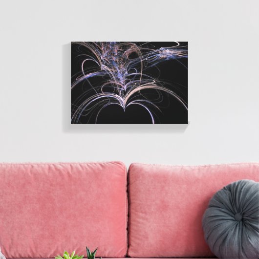 Lila Hearts Abstrakt Leinwanddruck (Insitu (Wohnzimmer))