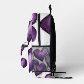 Lila Hearts Begrüßung digitaler Kunst Bedruckter Rucksack (Rechts)
