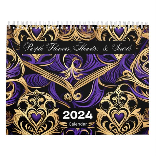 Lila Hearts Blume & Wirbel Kalender (Titelbild)