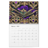 Lila Hearts Blume & Wirbel Kalender (Feb 2027)