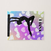 Lila Hearts GYMNASTICS PUZZLE Personalisiert (Horizontal)
