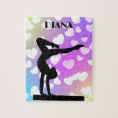 Lila Hearts GYMNASTICS PUZZLE Personalisiert (Vertikal)