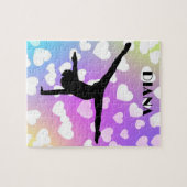 Lila Hearts GYMNASTICS PUZZLE Personalisiert (Horizontal)