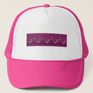 Lila Hearts Hat Truckerkappe