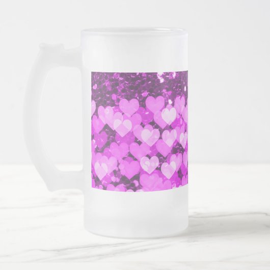 Lila Hearts Imitate Glitzer Mattglas Bierglas (Links)