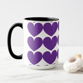 Lila Hearts Kaffee Tasse