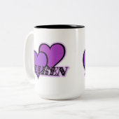 Lila Hearts Kaffee Tasse (Vorderseite Links)