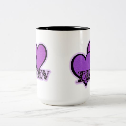 Lila Hearts Kaffee Tasse (Mittel)