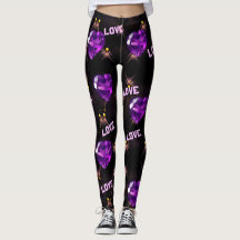 Lila Hearts & Liebe Valentins Leggings