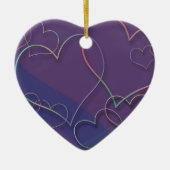 Lila Hearts Muster Keramik Ornamente (Vorne)