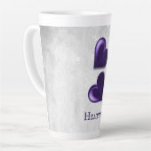 Lila Hearts Personalisiert Latte Tasse (Linke Ecke)