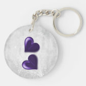 Lila Hearts Personalisierter Schlüsselanhänger (Rückseite)