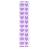 Lila Hearts Table Runner Kurzer Tischläufer (Vorderseite)