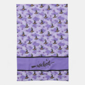 Lila - Hefte und Spinnen, schwarz Geschirrtuch (Vertikal)