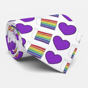 Lila Heftrainbow Layer Cake Gay Pride Liebe Krawatte