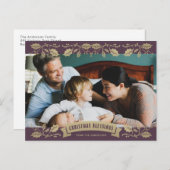 Lila Heiliges Christliches Foto Weihnachten (Vorne/Hinten)