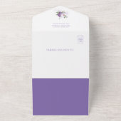 Lila Heißluftballon Elephant Babydusche All In One Einladung (Außenbereich)