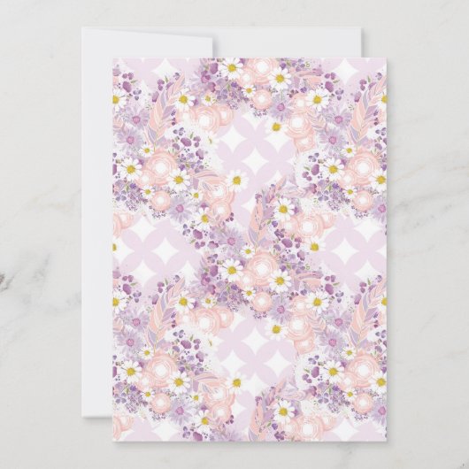 Lila Heißluftballon-Girl-Dusche Einladung (Rückseite)