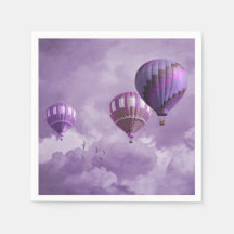 Lila Heißluftballon Napkins