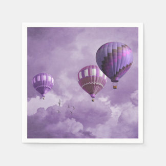 Lila Heißluftballon Napkins Serviette