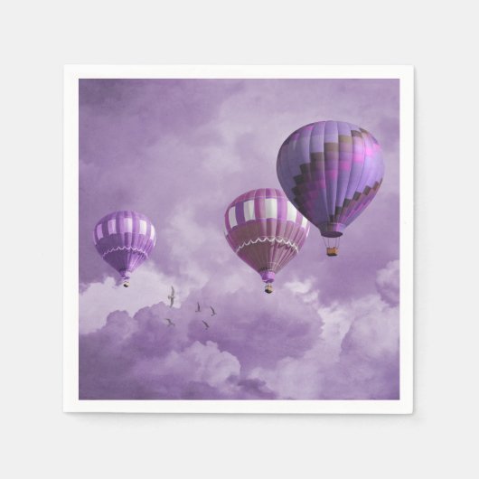 Lila Heißluftballon Napkins Serviette (Vorderseite)