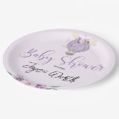 Lila Heißluftballon-Papierplatte Pappteller (Schrägansicht)