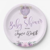 Lila Heißluftballon-Papierplatte Pappteller (Vorderseite)