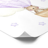 Lila Heißluftballon, Tiere, Bär, Sterne Poster (Ecke)