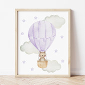 Lila Heißluftballon, Tiere, geschlechtsneutral Bilderwand Sets