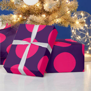lila & heißrosa Polka Punkte Geburtstag Geschenkpapier