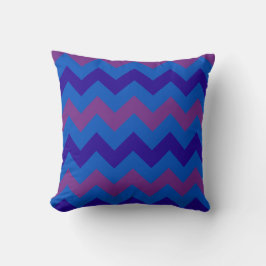Lila, hell Blau, blau-blaue Diagonal Chevrons Kissen