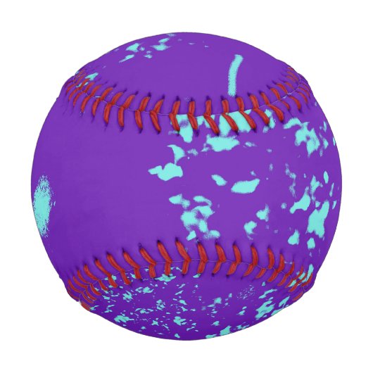 Lila hellblaue Doodles Baseball (Rückseite)