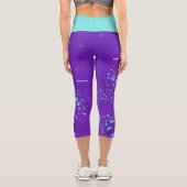 Lila hellblaue Doodles Capri Leggings (Rückseite)