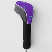 Lila hellblaue Doodles Golf Headcover (angewinkelt)