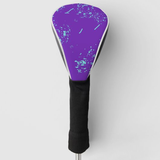 Lila hellblaue Doodles Golf Headcover (Vorderseite)