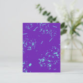 Lila hellblaue Doodles Postkarte (Stehend Vorderseite)