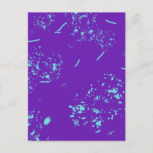 Lila hellblaue Doodles Postkarte (Vorderseite)