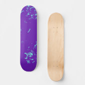 Lila hellblaue Doodles Skateboard (Vorderseite)
