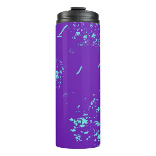 Lila hellblaue Doodles Thermosbecher