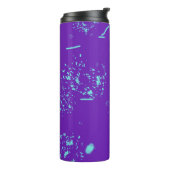 Lila hellblaue Doodles Thermosbecher (Nach links gedreht)