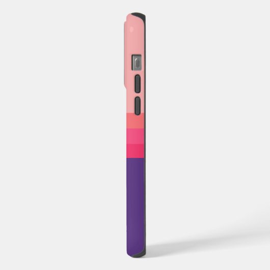 Lila helldunkelrosa Farbblock mit individueller Ei iPhone Hülle (Linke Seite)